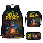 The Wild Robot Schoolbag Backpack Lunch Bag Pencil Case 3pcs Set Gift for Kids Students